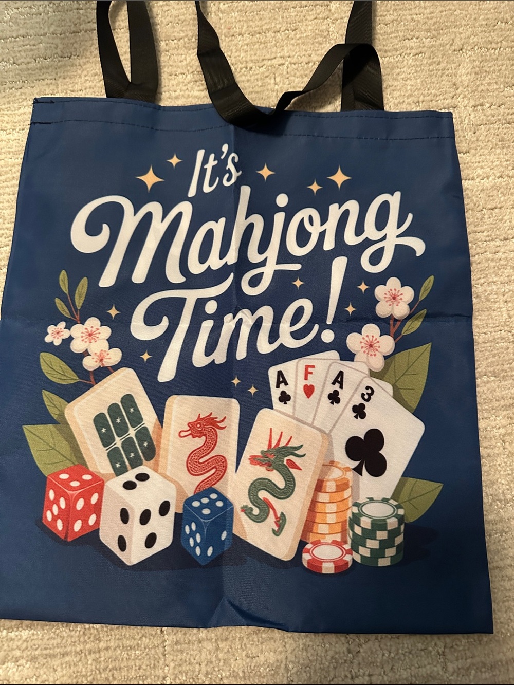 Tote Bag - Blue with Game Graphics